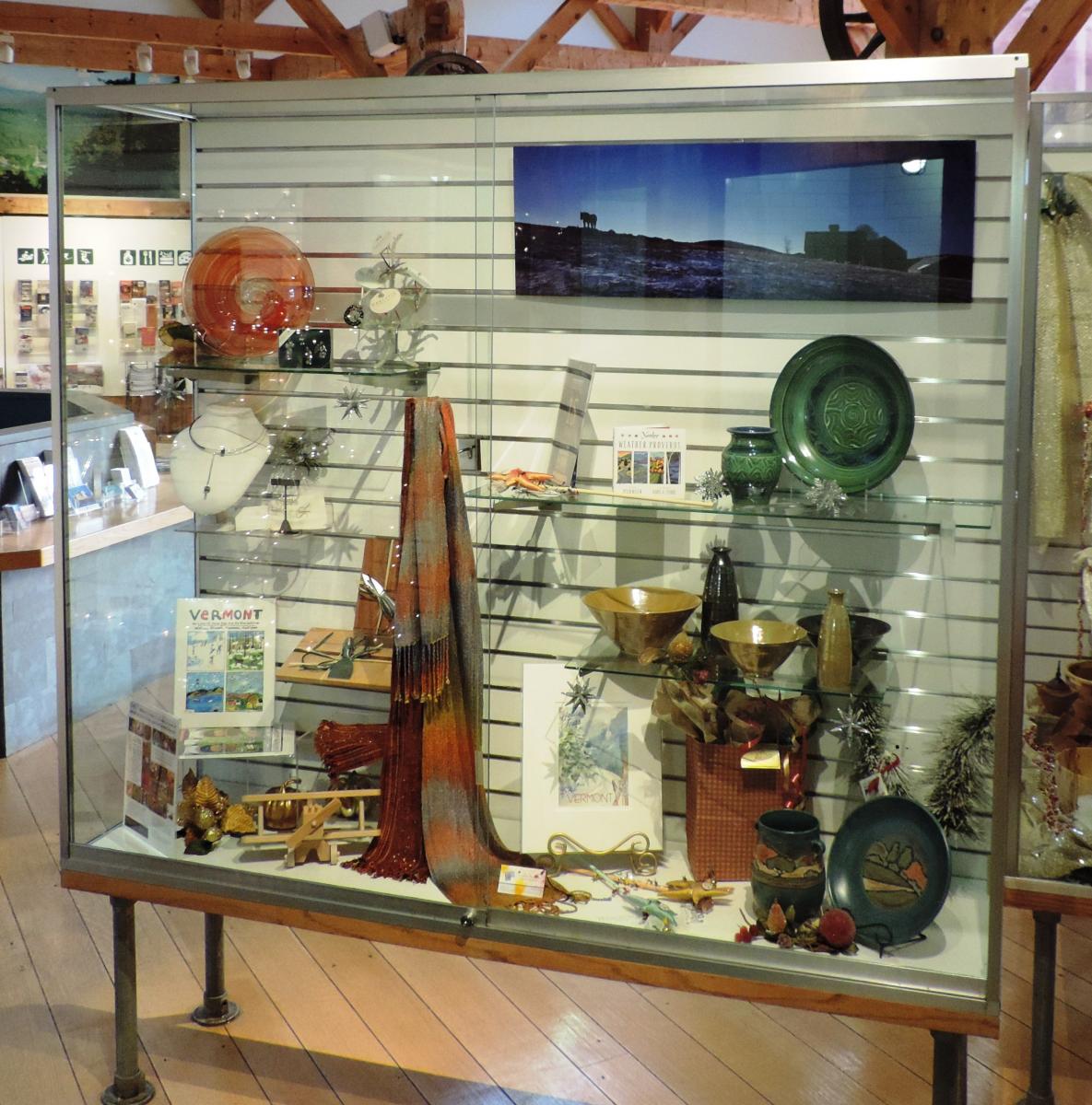 Gallery at the VAULT, Springfield, Vt. display case