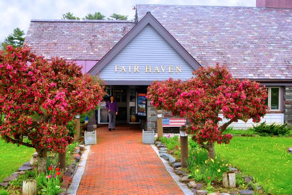 Front entrance of the Fair Haven, Vermont welcome center