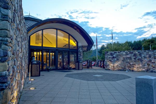 Front entrance of the Sharon, Vermont welcome center